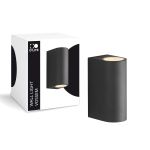 D'Lite Veggbelysning Vossem Svart Up & Down| IP54 - Egnet Til 2x GU10
