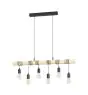 Eglo Pendel Lampe Townshend Stål Tre Svart Brun | IP20 - Egnet for 6x E27 
