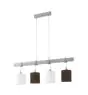 Eglo Pendel Lampe Townshend 2 Stål Tre Hvit Brun | IP20 - Egnet for 4x E27 
